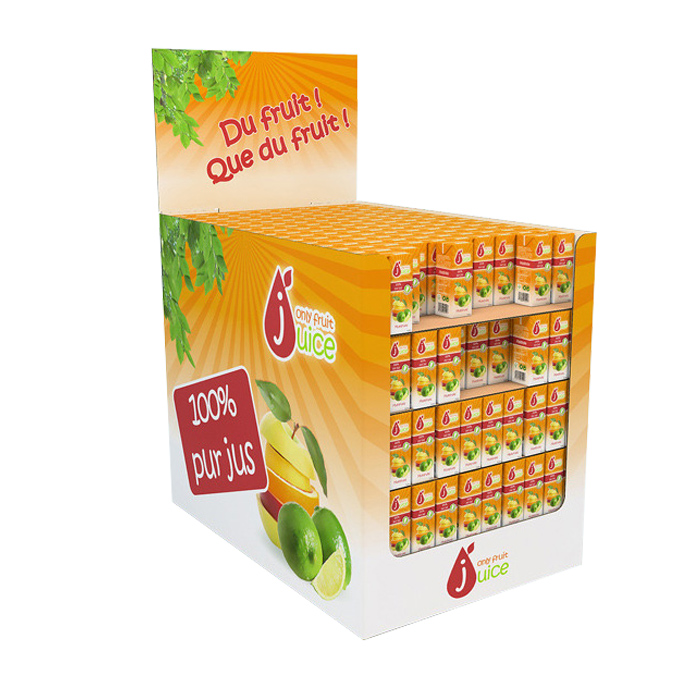 Point of Sale Bottle Cardboard Rack Orange Juice Pop Display