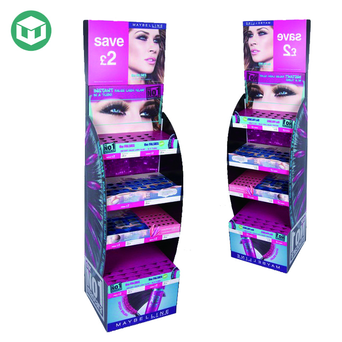 4 Tiers Cardboard Eyelash Display Stand for Retail