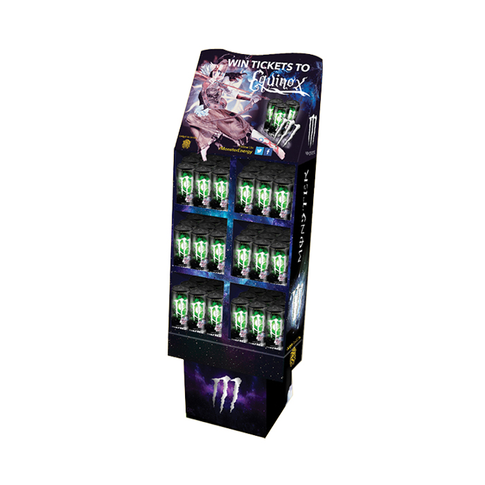 Monster Energy Drink Cardboard Beverage Display Racks Paper