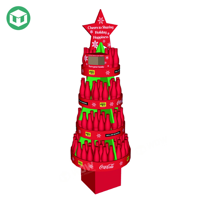 China Retail POS Christmas Tree Shaped Cardboard Display Rack