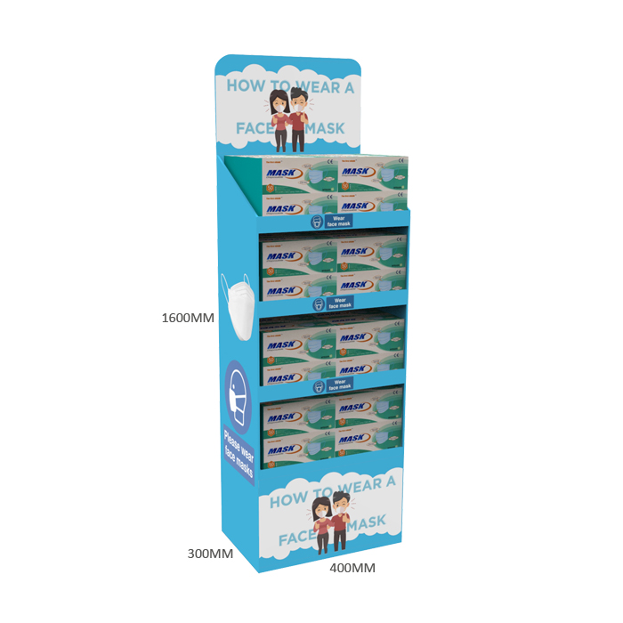 Best Service Face Mask Facemask Cardboard Shelf Display_Floor Display Stand_Shenzhen WOW Packaging Display Co.,Ltd.