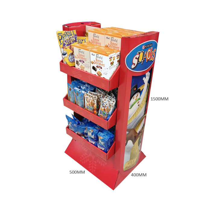 Point of Purchase Displays Snack Corrugated Display Stand_Floor Display_Shenzhen WOW Packaging Display Co.,Ltd.