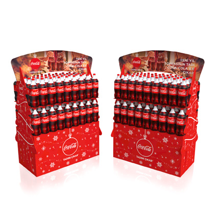 Coca Cola Christmas Promotion Floor Stand Cardboard Shelf Displays_Pallet Display_Shenzhen WOW Packaging Display Co.,Ltd.