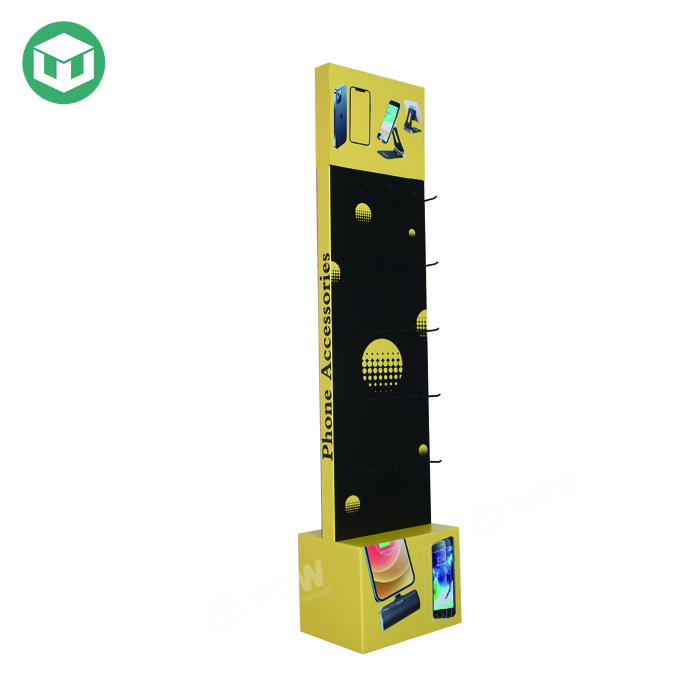 Double Sided Cardboard Hook Display for Cell Phone Accessories_Hook Display Stand_Shenzhen WOW Packaging Display Co.,Ltd.