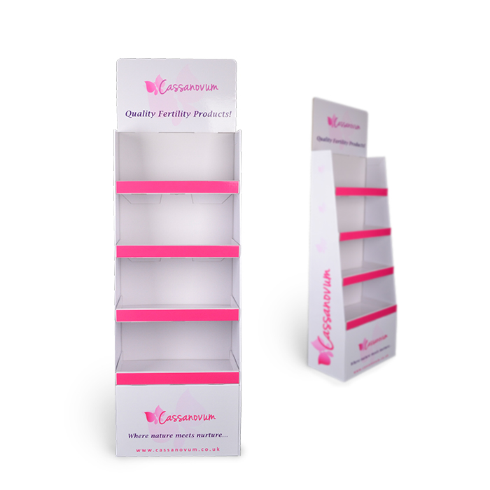 Custom Retail Display Stands for Sanitary Pads Featuring Cardboard FSDUs for Effective Merchandising