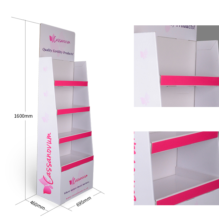 Custom Retail Display Stands for Sanitary Pads Featuring Cardboard FSDUs for Effective Merchandising