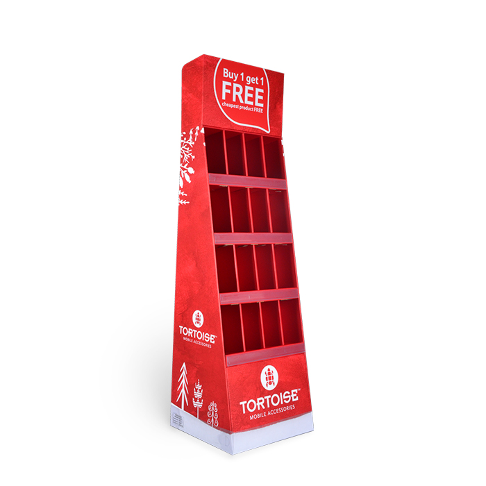 Customized Display Stands for Phone Case Display Racks Featuring Custom Corrugated Floor Displays