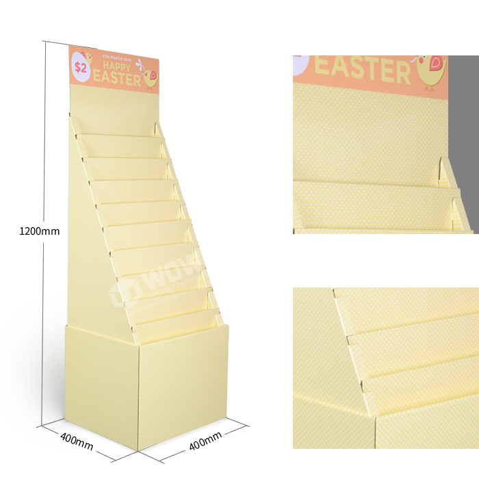 8-Tier Cardboard Floor Display Stand for Greeting Cards