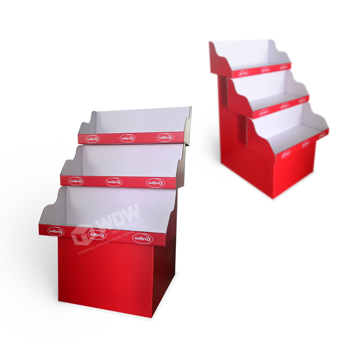 Cardboard Display Unit with Snack Display Rack and Product Display Bins for Sale