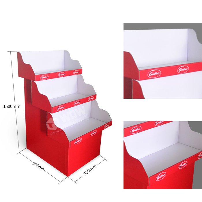 Cardboard Display Unit with Snack Display Rack and Product Display Bins for Sale