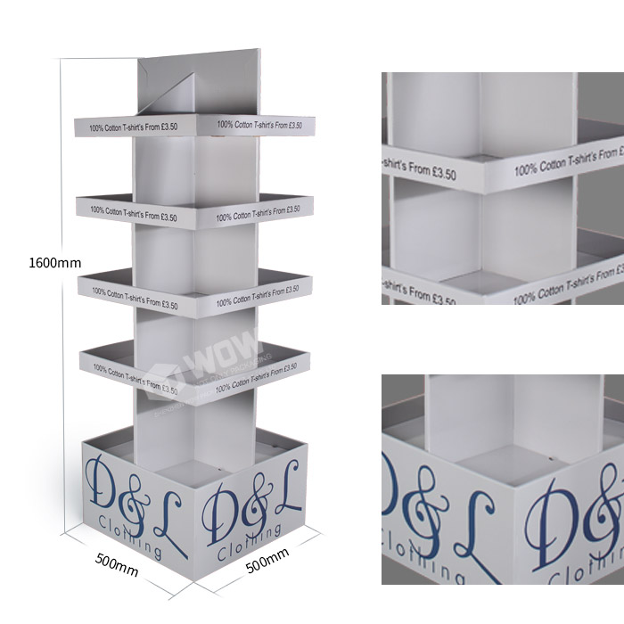 Retail T-Shirt Display with Corrugated Pallet and POP Designs