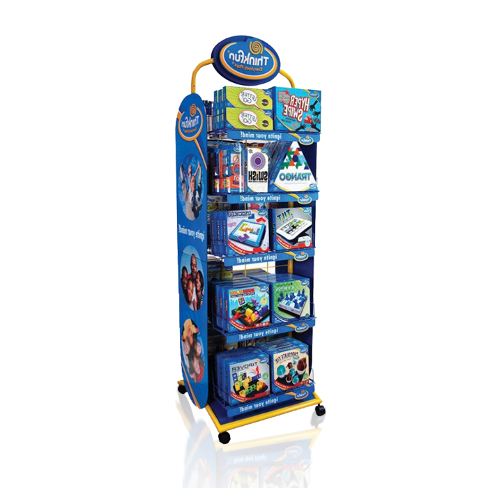 Freestanding Snack Rack Display with Metal Store Racks on Wheels