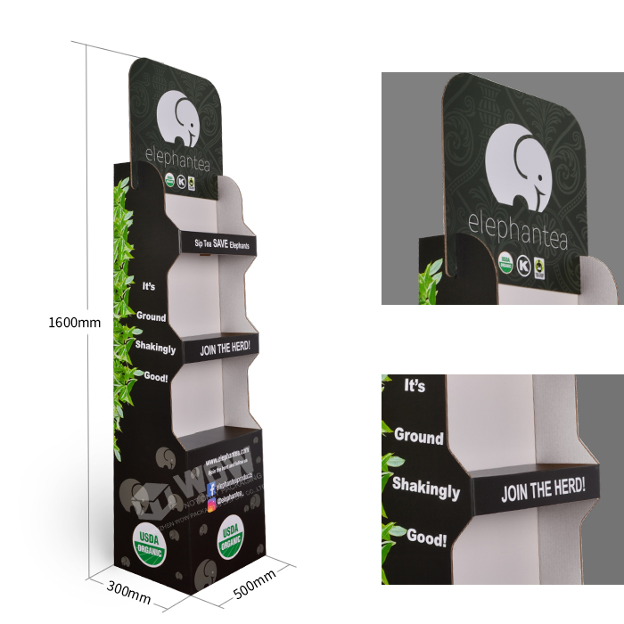 Cardboard Stands Display for Tea Bag Racks Featuring Floor Displays and China Display Racks