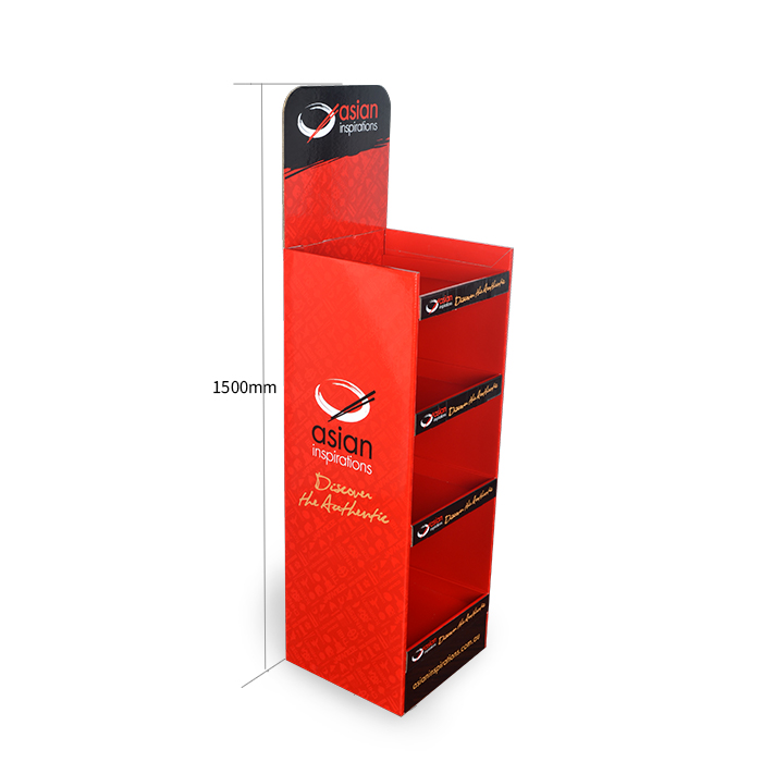 Cardboard Floor Stand for Hot Sauce Bottle Display with POP-Up Cardboard Stand