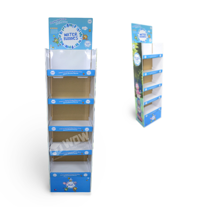 4-Shelf Custom Cardboard FSDU Drink Point of Sale Display Units