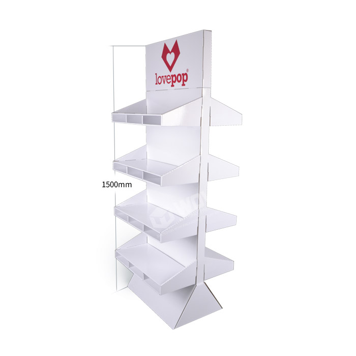 Pop-Up Cards Display Stand with Cardboard Floor Standing Units and Double-Sided Display