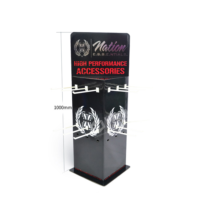 Triangle Corrugated Turning Display Stand for Accessories Retail