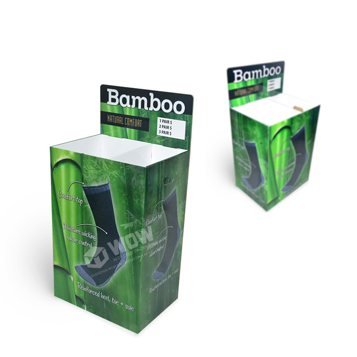 Point of Purchase Materials Featuring Retail Sock Display Rack and Corrugated Dump Bin Display