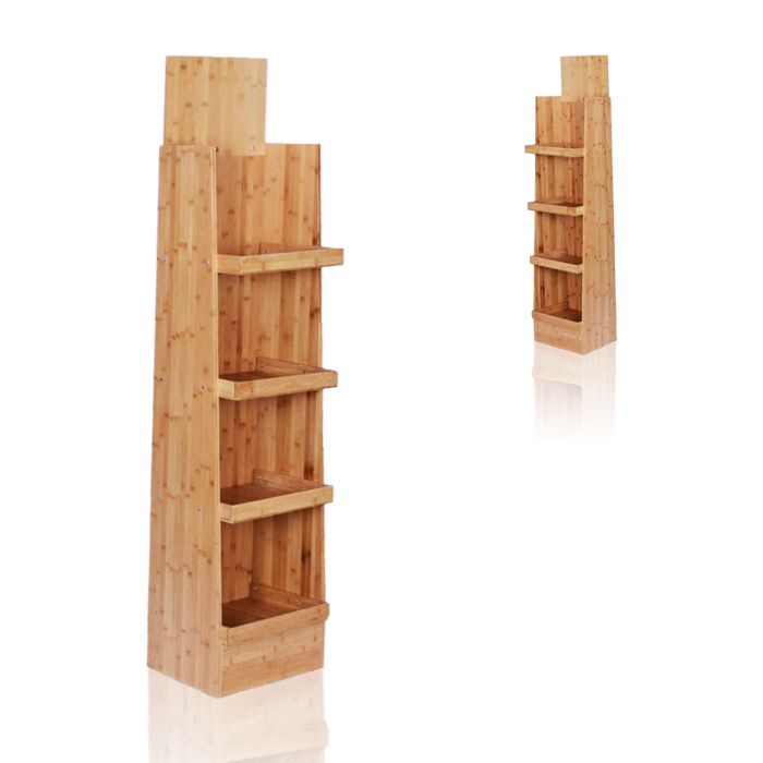 Bamboo Wine Bottle Display Shelf with FSDU Units