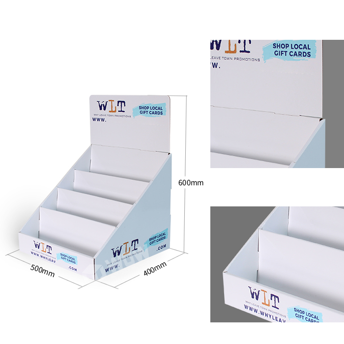 Custom Cardboard Stands for Gift Card Display Featuring POP Counter Displays and 4 Tiers
