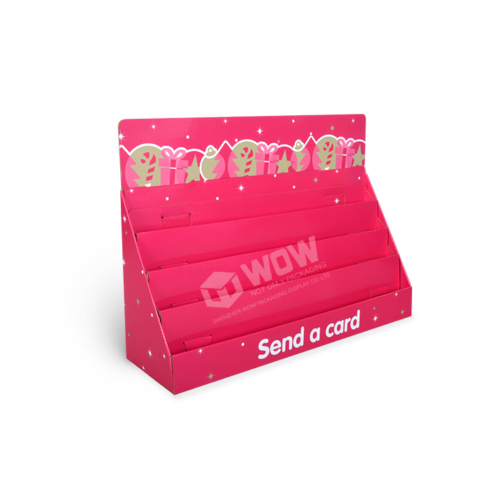 Cardboard Step Display for Table Top Greeting Card Display and Point of Sale Product Display