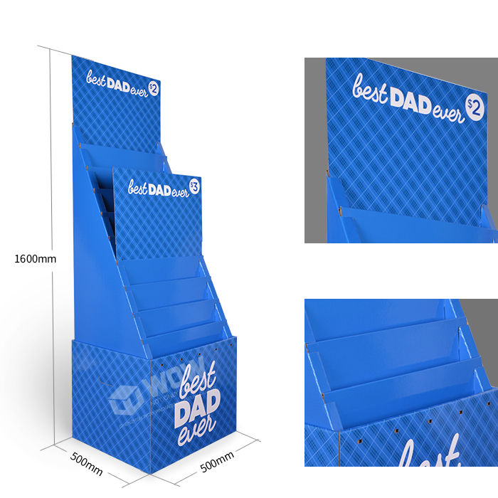 Greeting Card Floor Display Stand Featuring Custom FSDU and 12 Tiers with Cardboard Display Rack