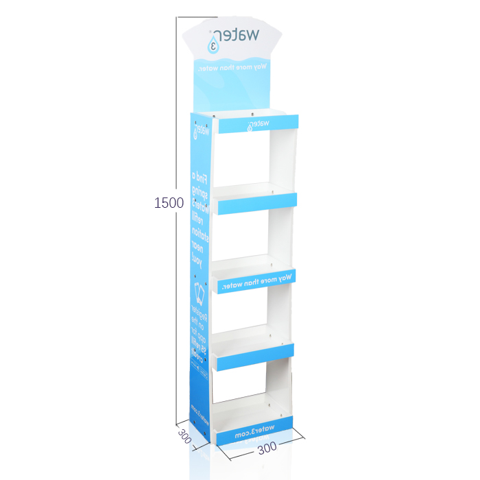 Wooden Water Bottle Floor Stand Display Rack