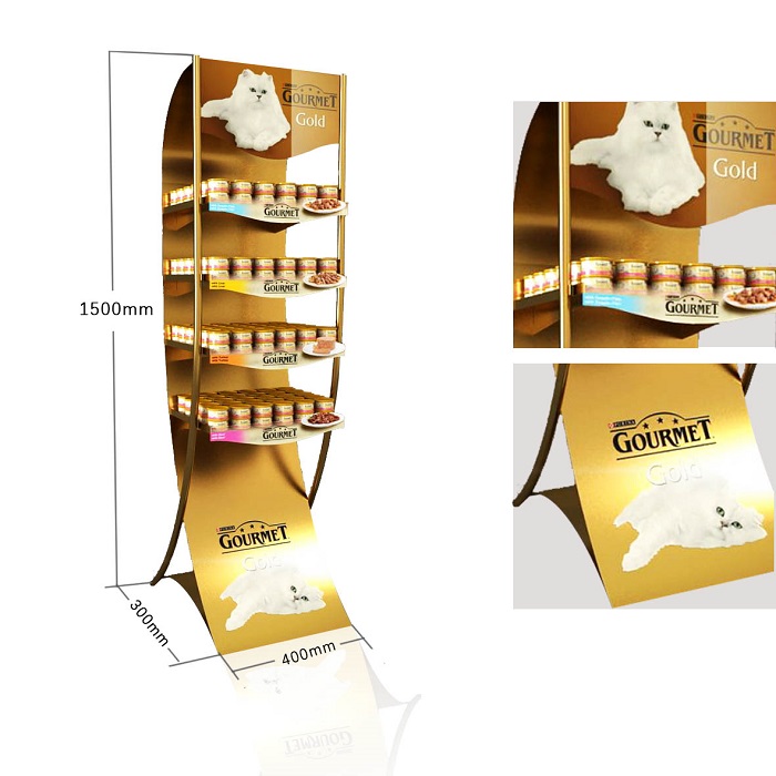 Metal Floor Standing Display Rack for Pet Food