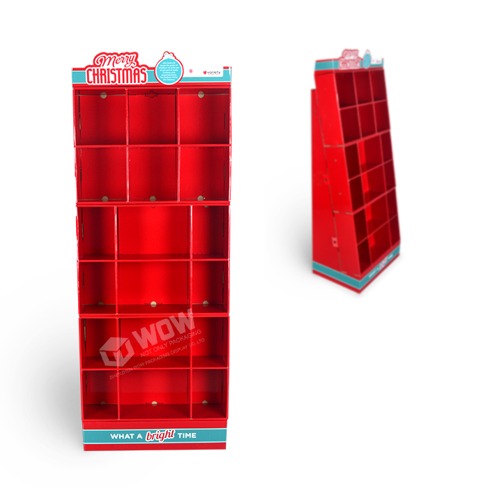 Custom Cardboard Book and Boxed Cards Floor Display Stand with Spot Color Printing