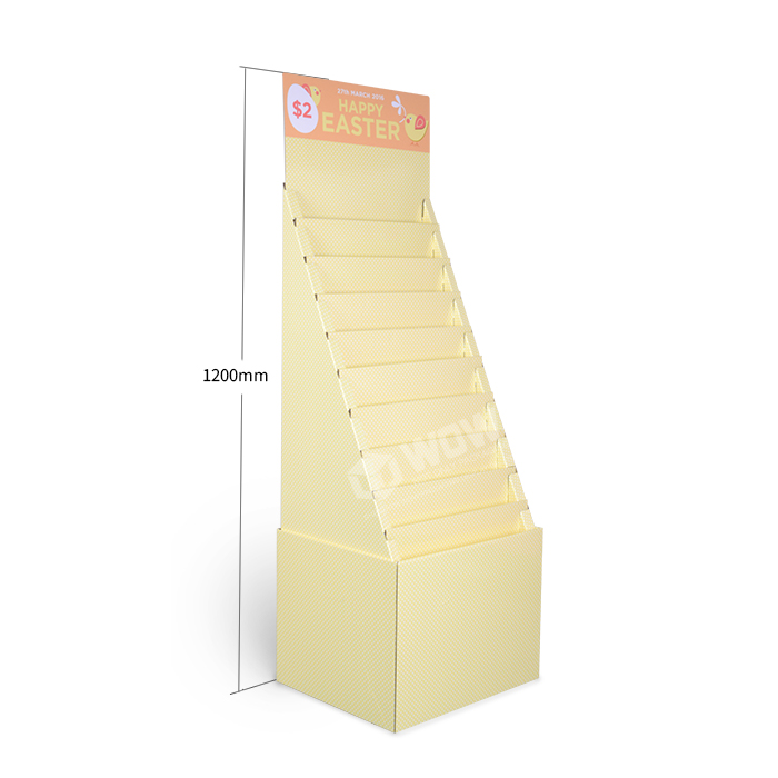 8-Tier Cardboard Floor Display Stand for Greeting Cards