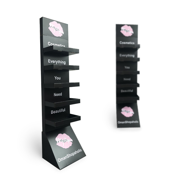 Custom Store Displays for Nail Polish Featuring Retail Floor Display Stands and Cardboard Racks