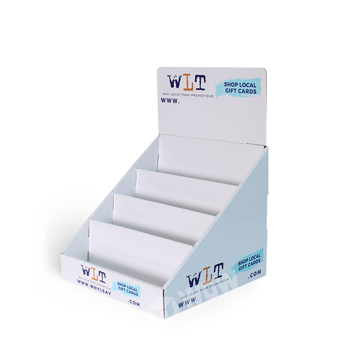 Custom Cardboard Stands for Gift Card Display Featuring POP Counter Displays and 4 Tiers