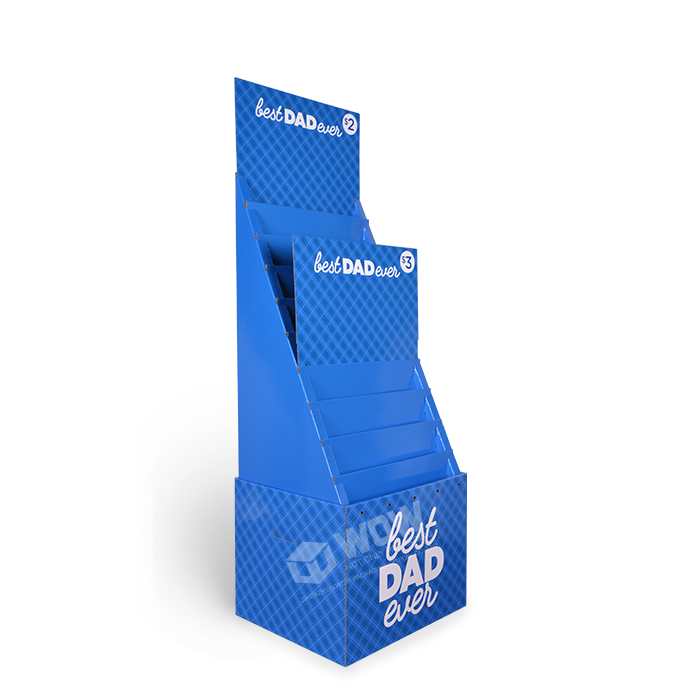 Greeting Card Floor Display Stand Featuring Custom FSDU and 12 Tiers with Cardboard Display Rack