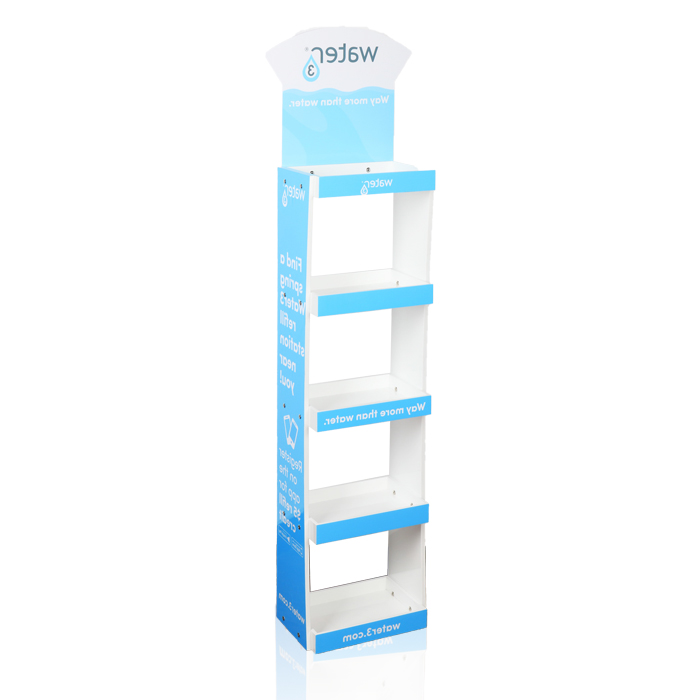 Wooden Water Bottle Floor Stand Display Rack