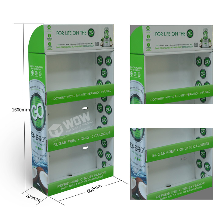 Power Wing Point of Sale Display Units for Energy Drink Display and Cardboard Product Stand