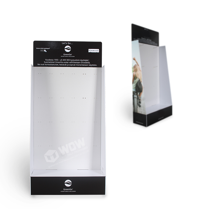Cardboard Pegboard Bag Display Stand with Shop POP Solutions