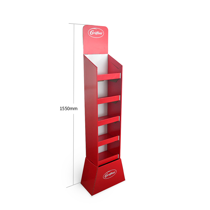 Retail Snack Display Racks with Cardboard Endcap and Floor Display Rack