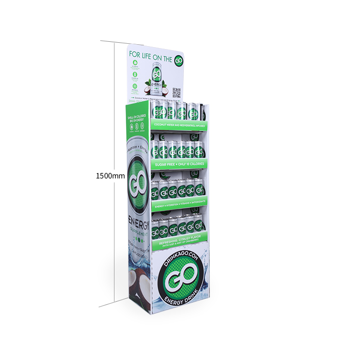 1/4 Pallet Cardboard Floor Standing Display for Engergy Drink
