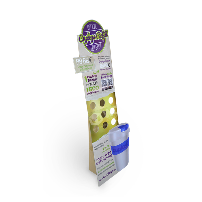 Photo Cardboard Stand-Up Coffee Cup Display
