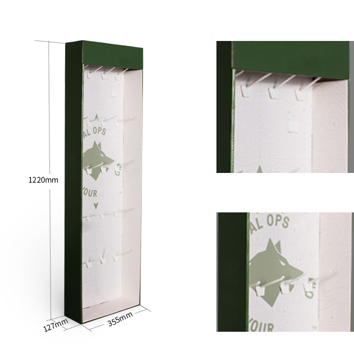 Point of Sale Hanging Purse Display Stand with Cardboard Sidekick Design