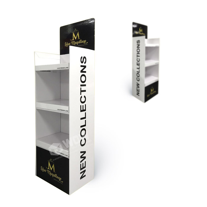 Custom Cardboard Shelves and Custom Made Stands from Cosmetic Display Suppliers Featuring Floor Displays