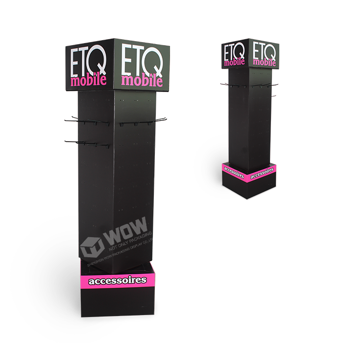 Corrugated Cell Phone Accessories Display Rack Stands with Spinning Design by Store Display Manufacturer