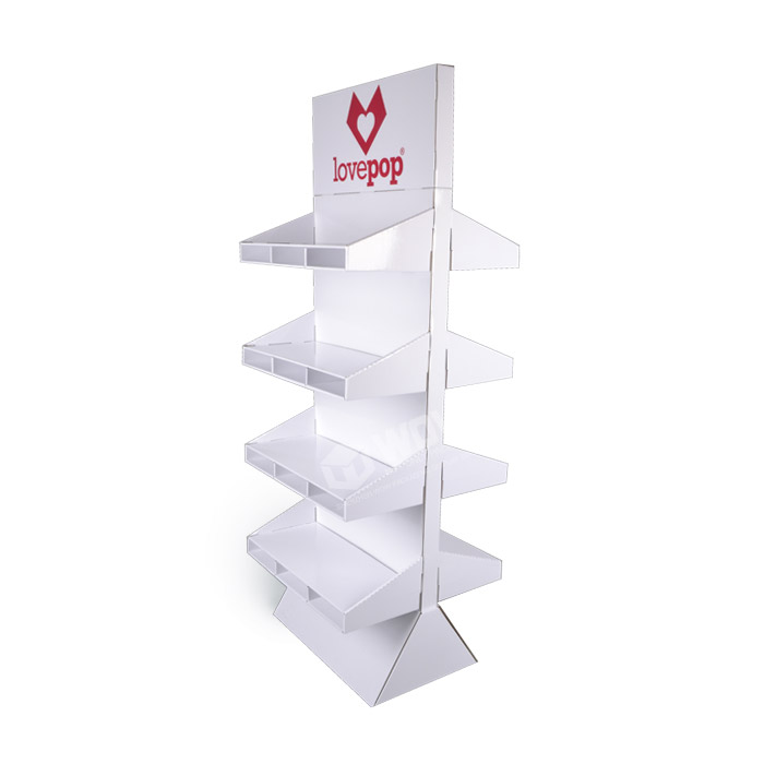 Pop-Up Cards Display Stand with Cardboard Floor Standing Units and Double-Sided Display