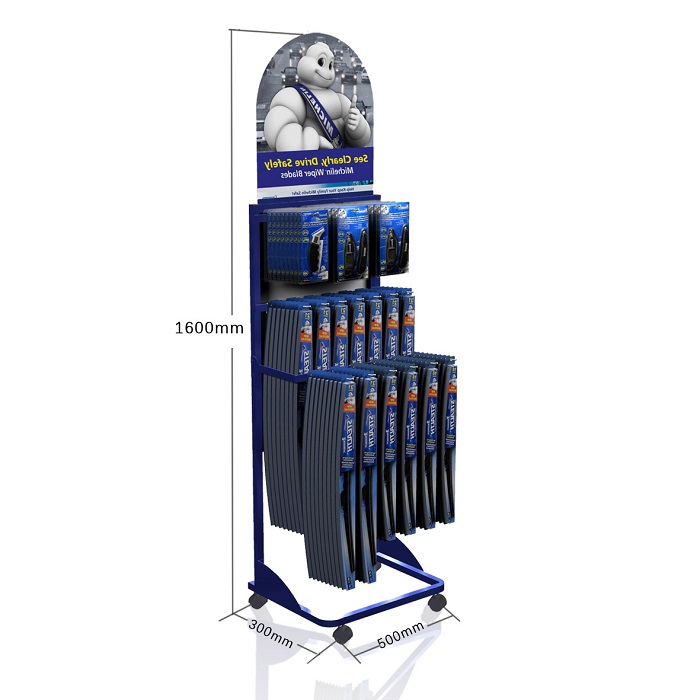Metal Wire POP Car Accessories Floor Standing Display Rack