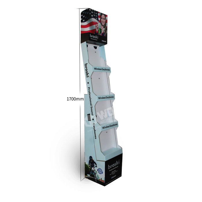 Multi-Tiered POS Cardboard Display Stand for Mobile Accessories
