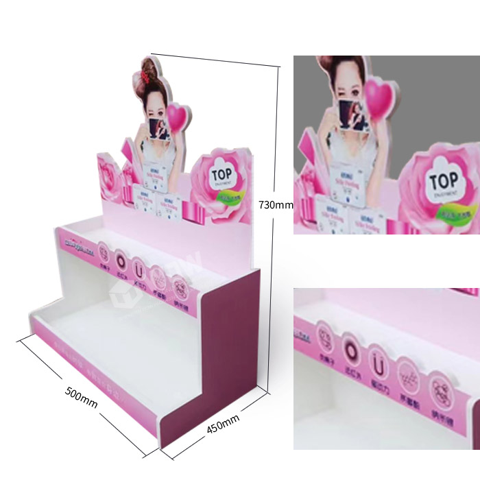 Sanitary Display Stand Featuring Countertop Display Rack with 2 Tiers and PVC Display Rack