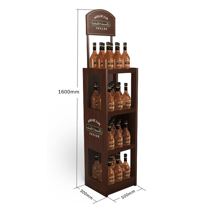 Custom Metal POP Floor Stand Wine Retail Display Racks