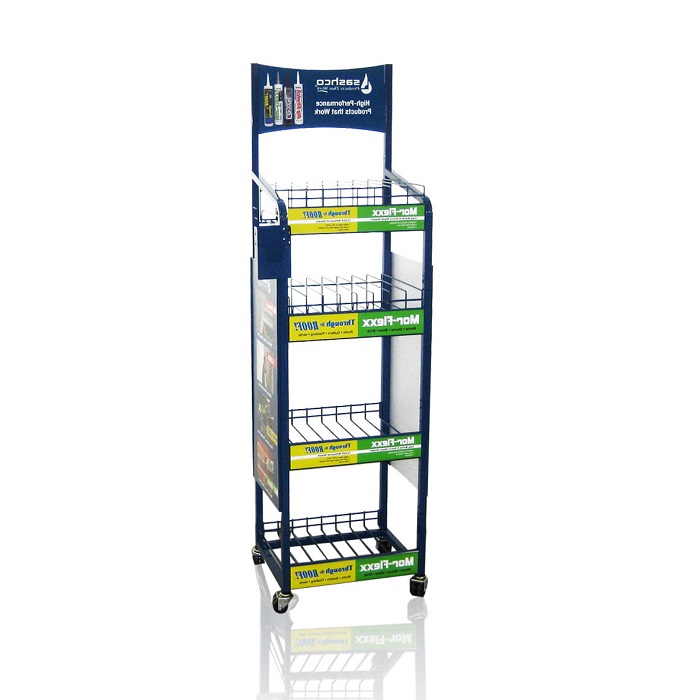 Metal Wire Floor Standing Display Rack for Adhesives Bonds Bottles