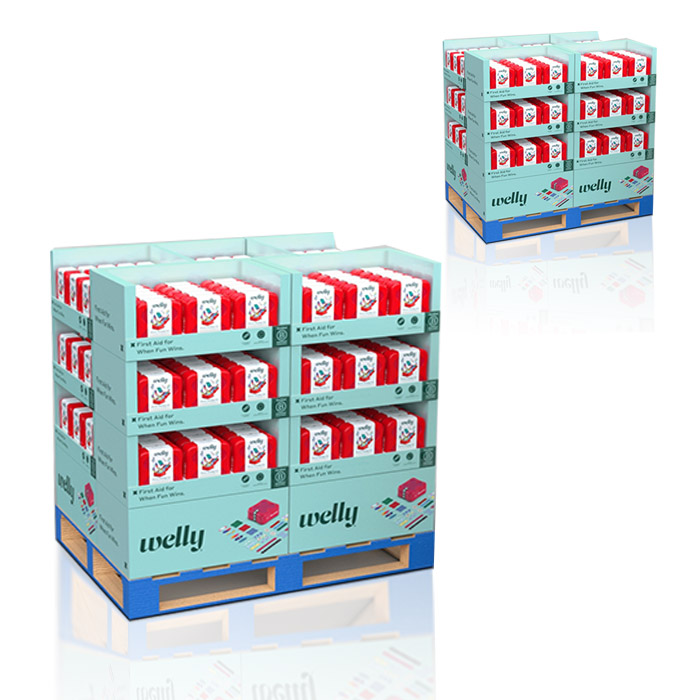 Stationery Store Walmart Pallet Display with Corrugated POP