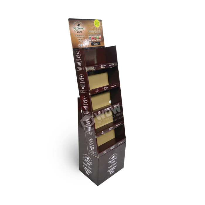 POS Cardboard Snack Floor Stand Display Shelf